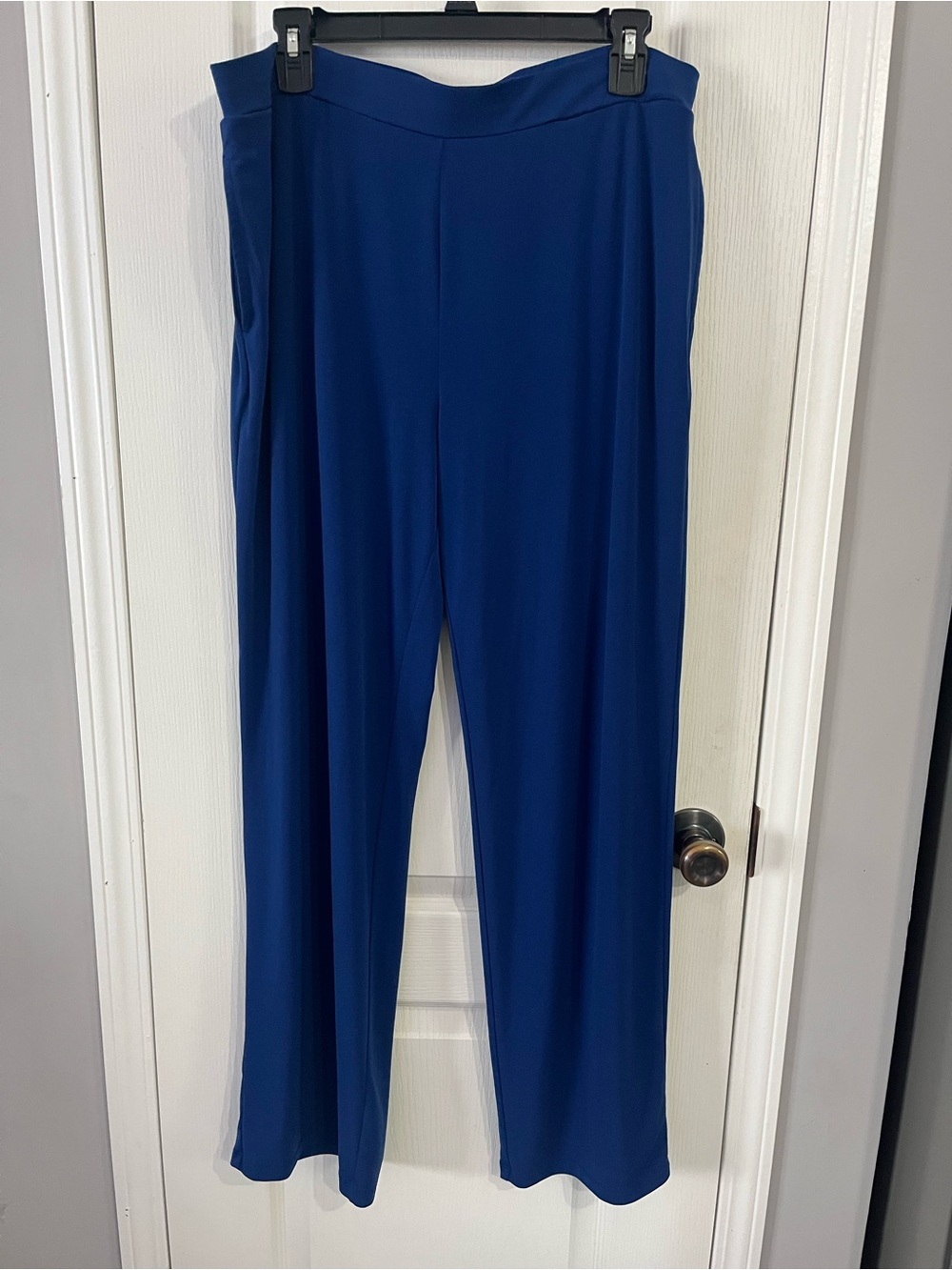 Susan Graver Wide-Leg Pull-On Pants in Royal Blue